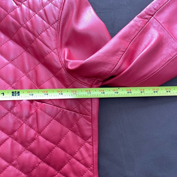 Pamela McCoy Red Leather Quilted Jacket | Women’s Size US XS - Picture 7 of 9